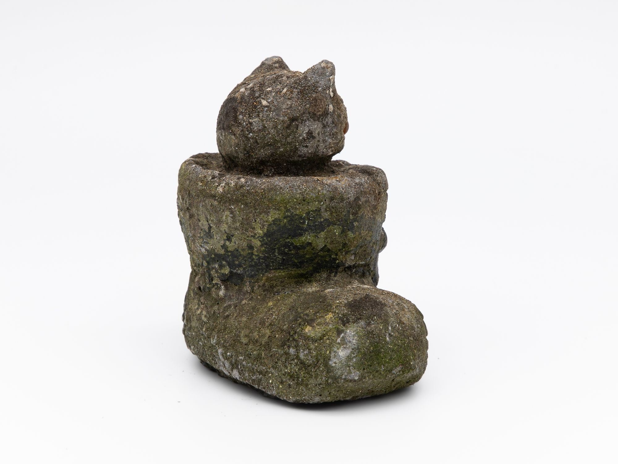 Composite Stone Kitten in Boot Garden Ornament, English 20th Century