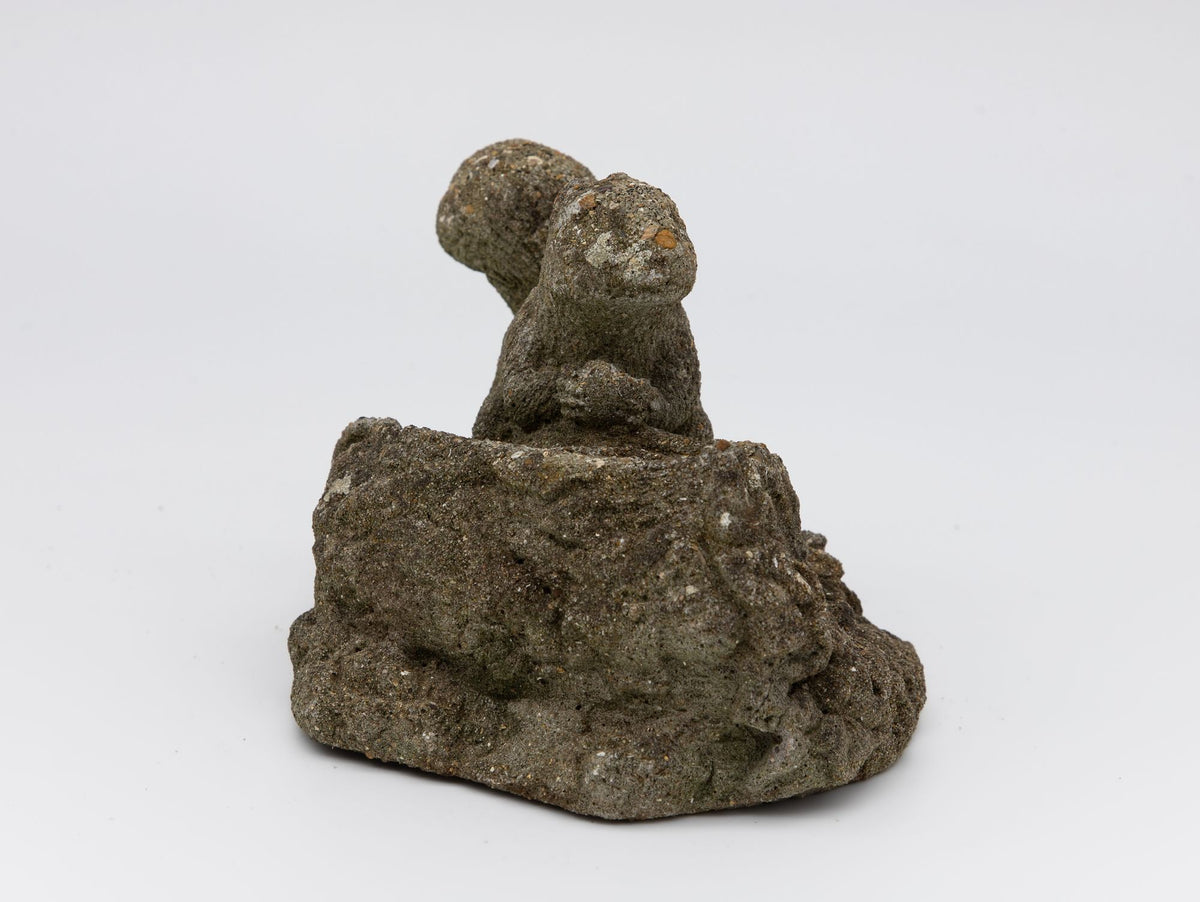 Reconstituted Stone Squirrel Garden Ornament, 20th Century