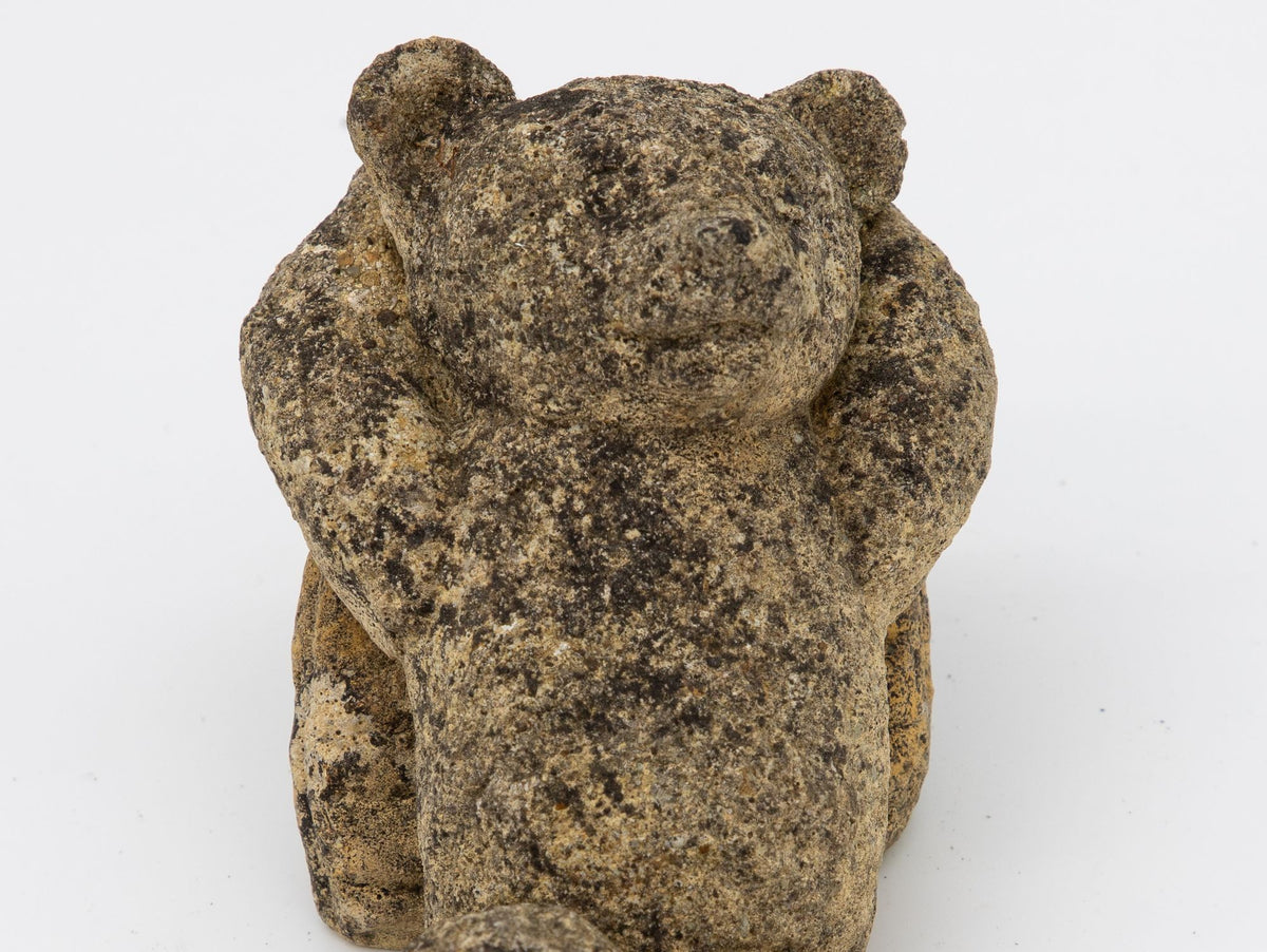 Reconstituted Stone Teddy Bear Garden Ornament, England 20th Century