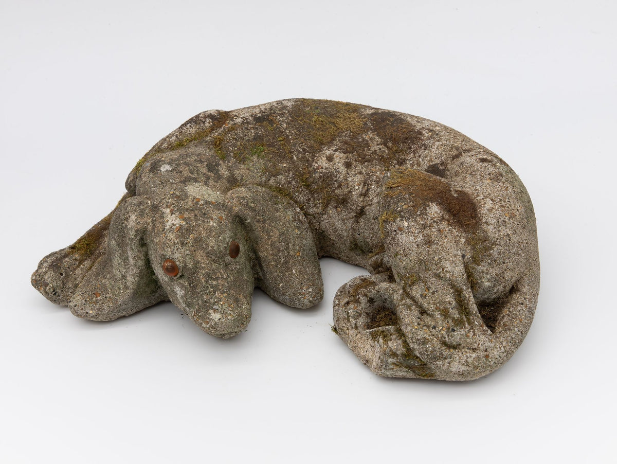 Reconstituted Stone Dog Spaniel Garden Ornament, England 20th Century