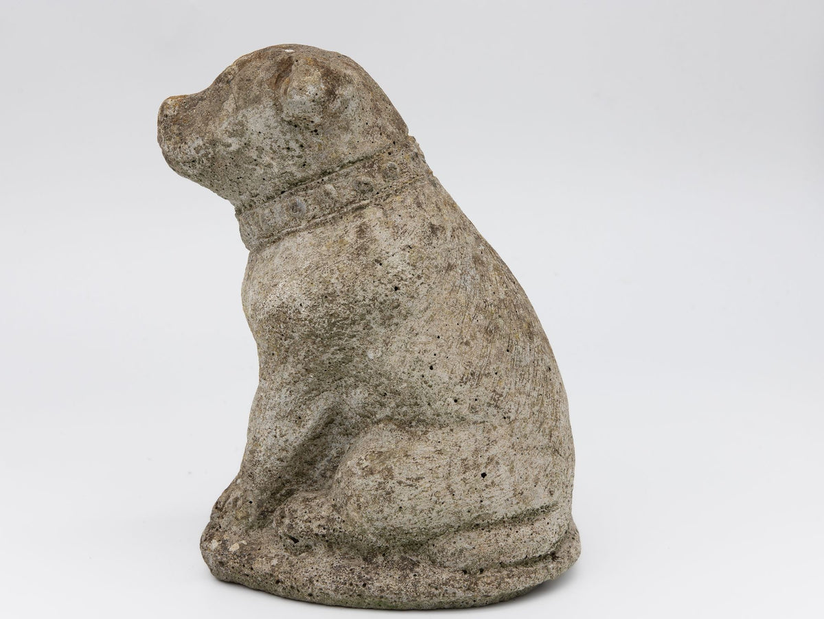 Composite Stone Bull Dog Garden Ornament, England 1970s