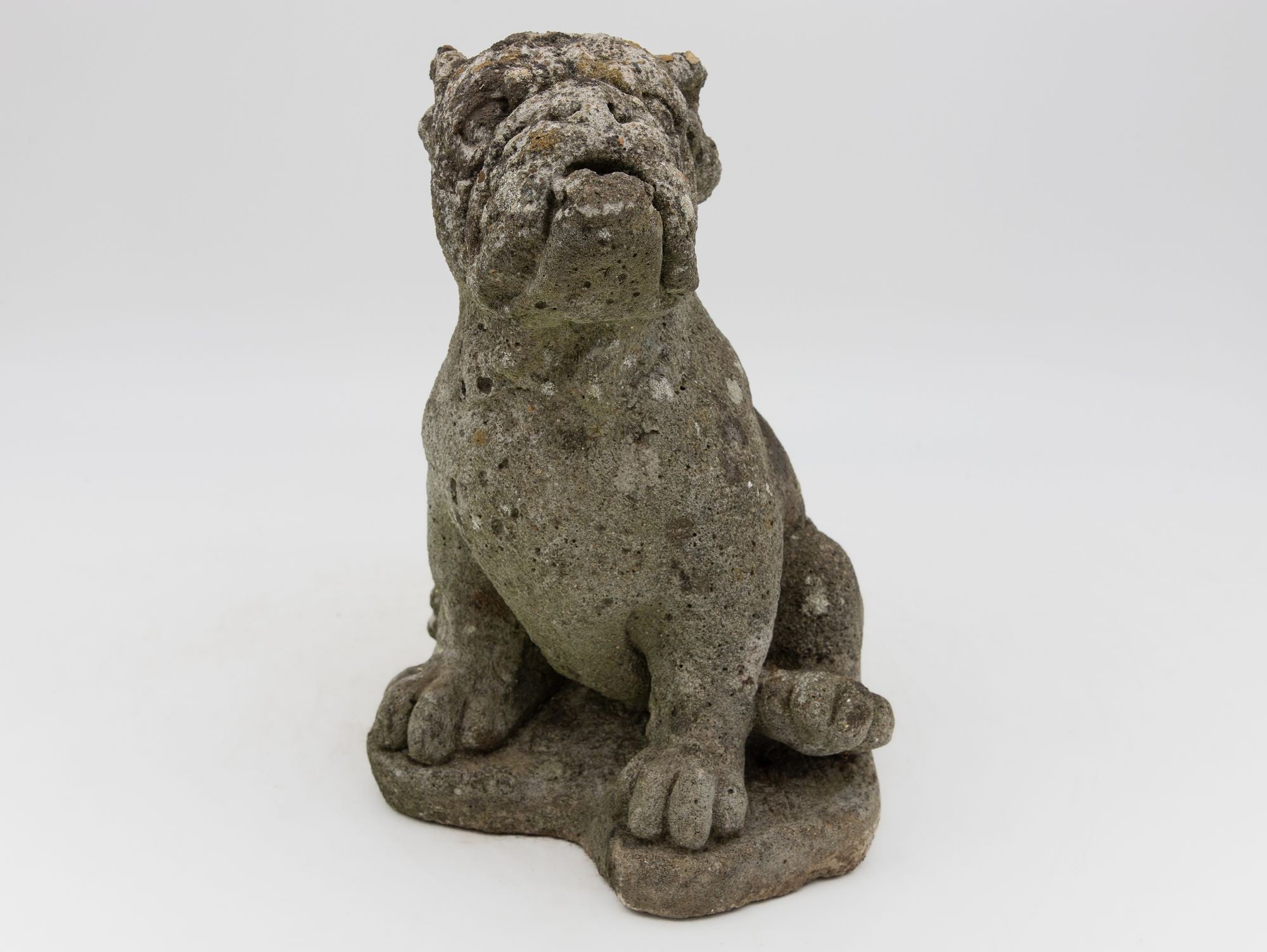 Composite Stone Bull Dog Garden Ornaments, England 1970s