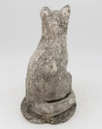 Vintage Reconstituted Stone Cat Garden Statue, English 1970s