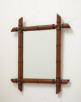 Small Faux Bamboo Carved Frame Mirror, England 1940s
