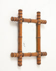 Small Faux Bamboo Carved Frame Mirror, England 1940s