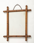 Small Faux Bamboo Carved Frame Mirror, England 1940s
