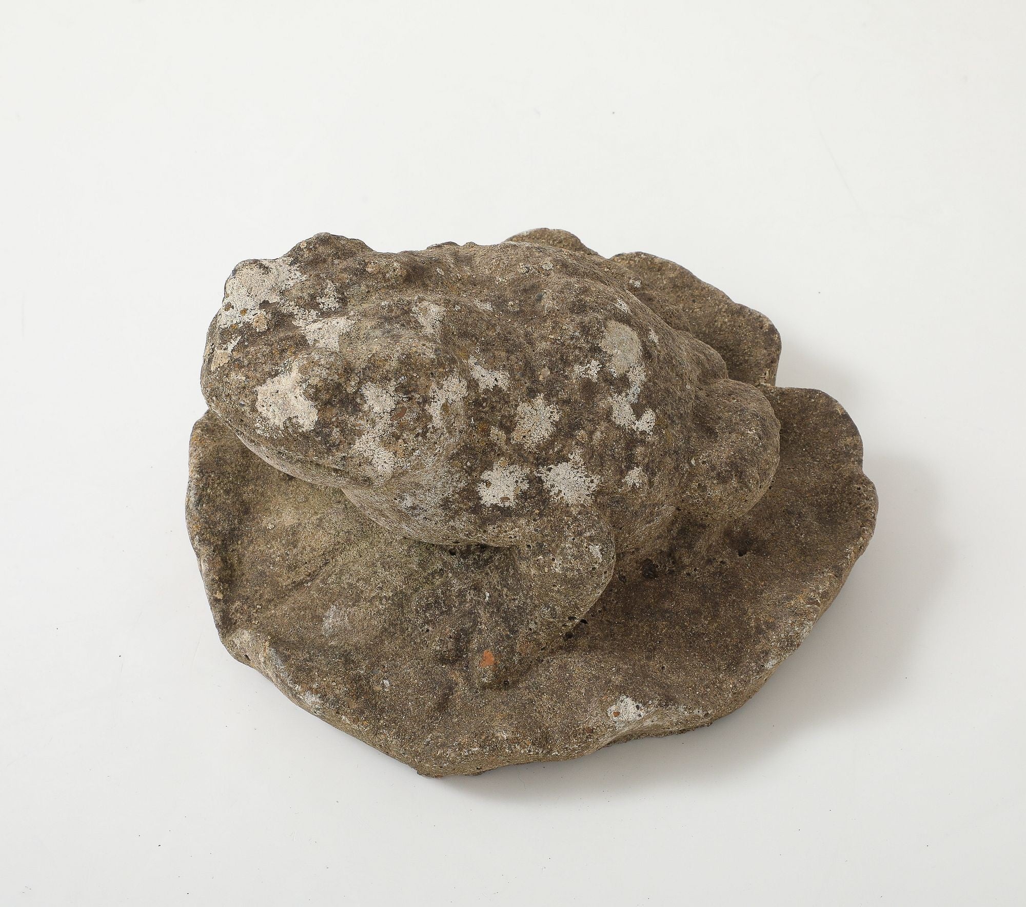 Reconstituted Stone Frog Garden Ornament, 20th Century