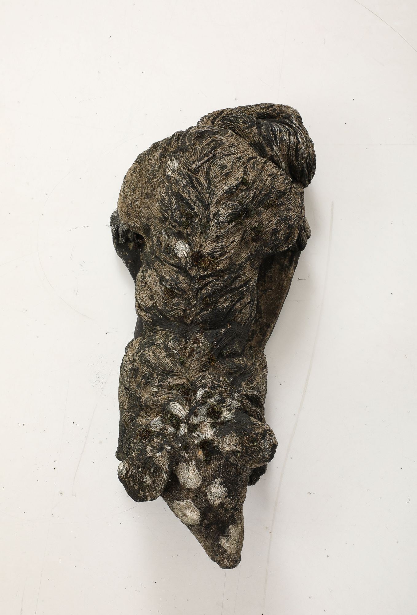 Reconstituted Black Stone Dog Garden Ornament, England 20th Century