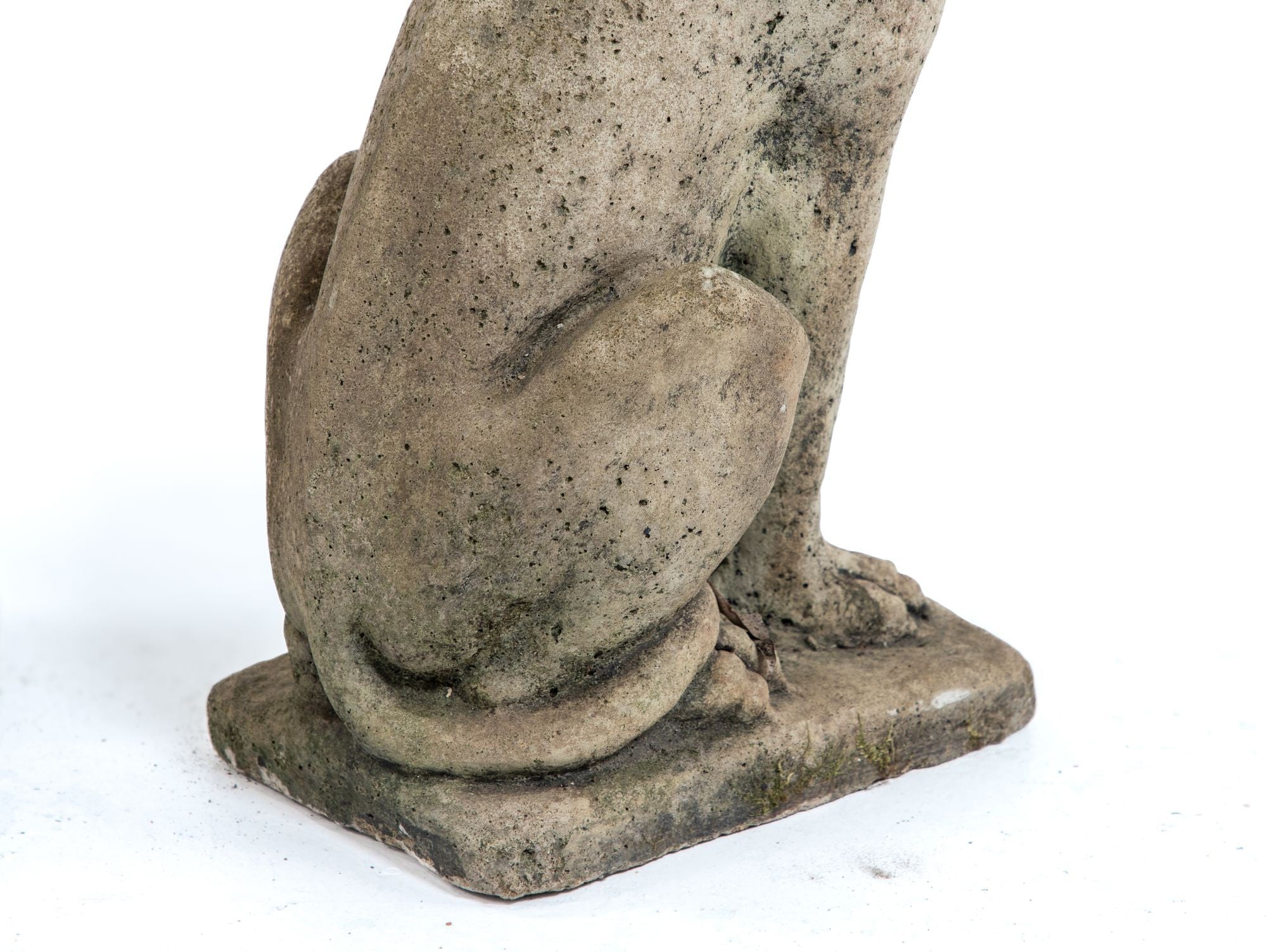 Matched Pair of Composite Stone Dogs with Fruit Baskets, England Mid 20th C.