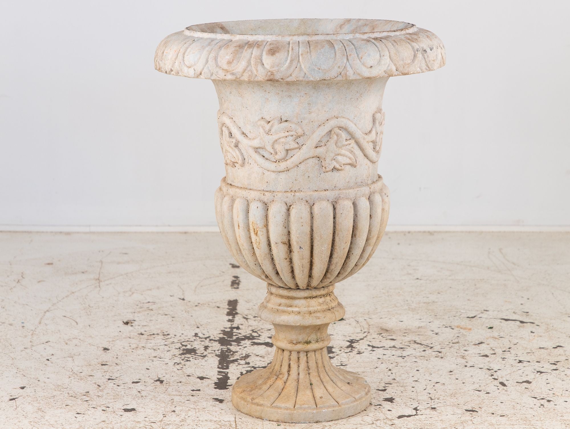 Carved Neoclassical Marble Urn, Italy Early 20th C.