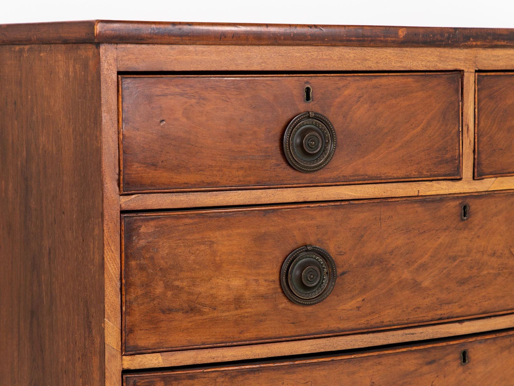 English Bowfront Chest of Drawers, Late 19th Century