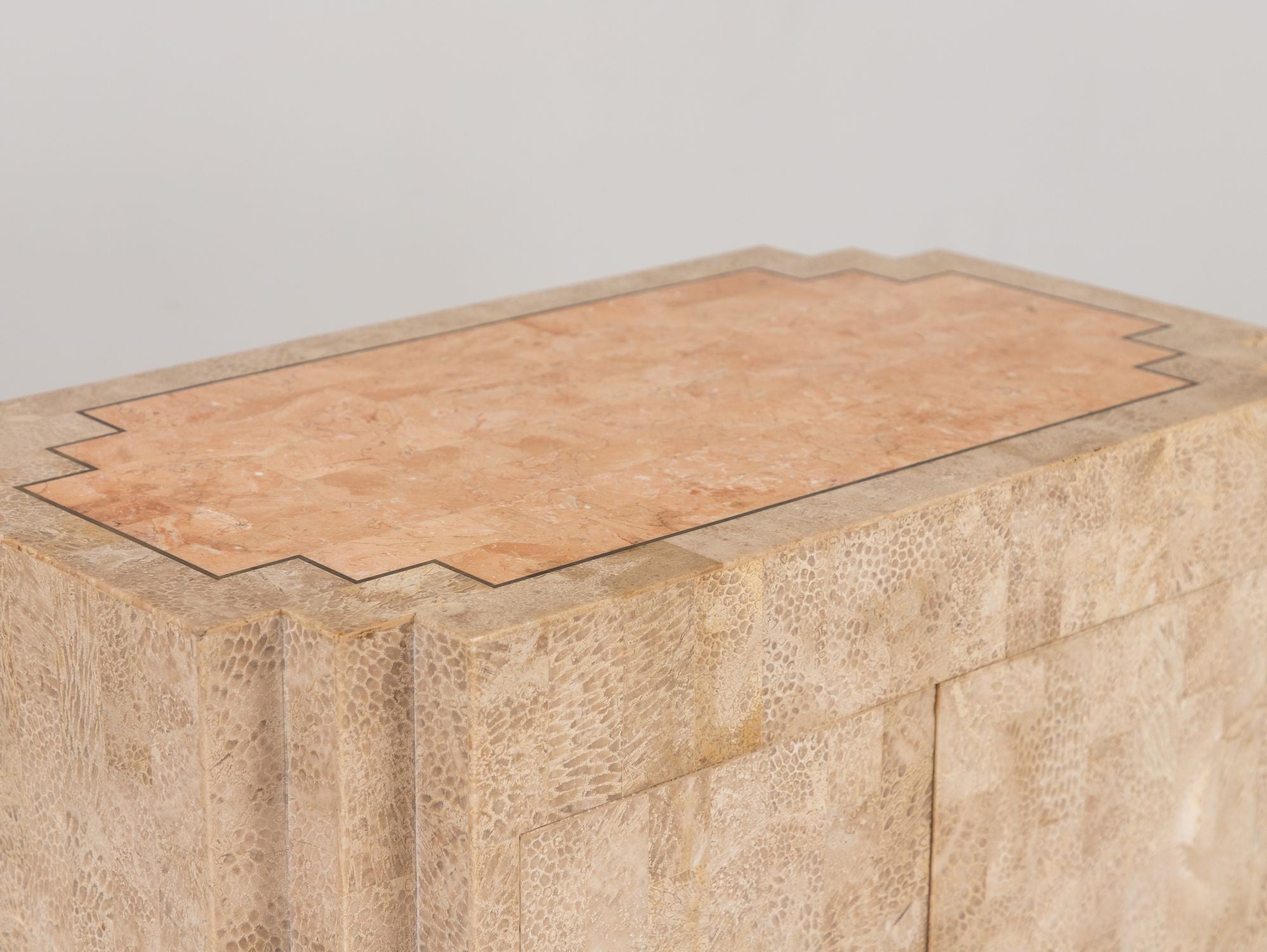 Tessalated Travertine Cabinet, Late 20th C