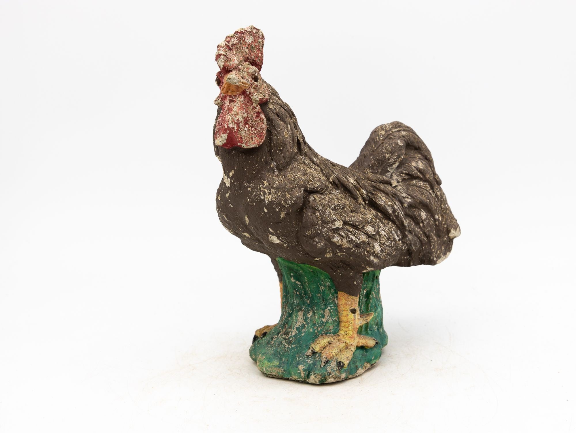 Polychrome Stone French Country Rooster, Mid 20th Century