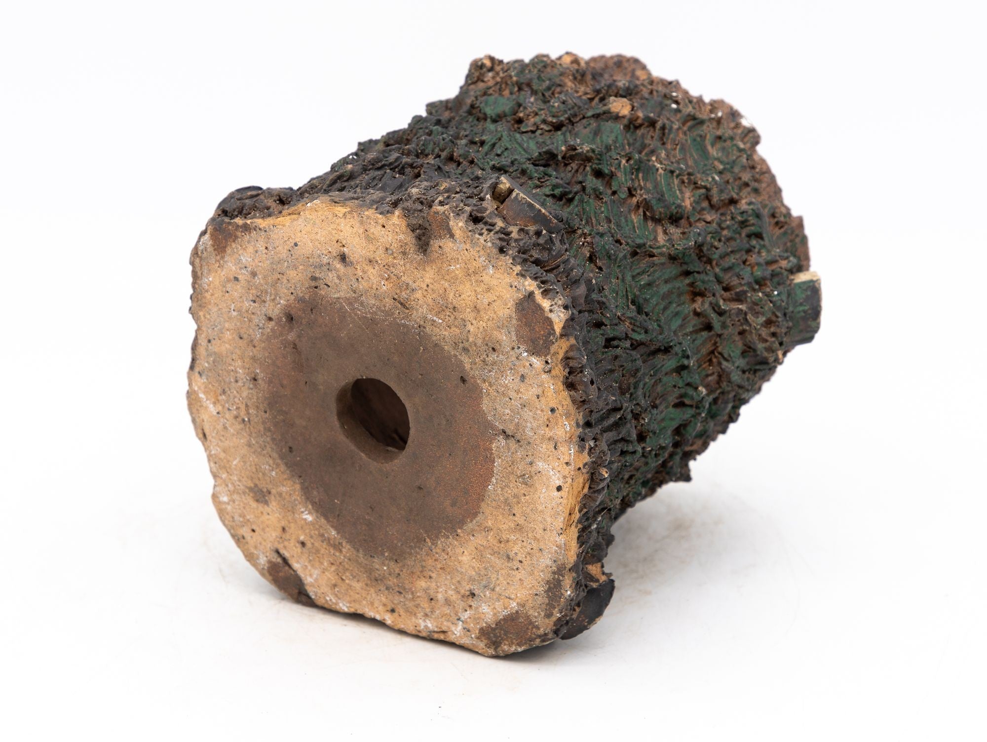 Terracotta English Faux Bois Planter, Early 20th Century