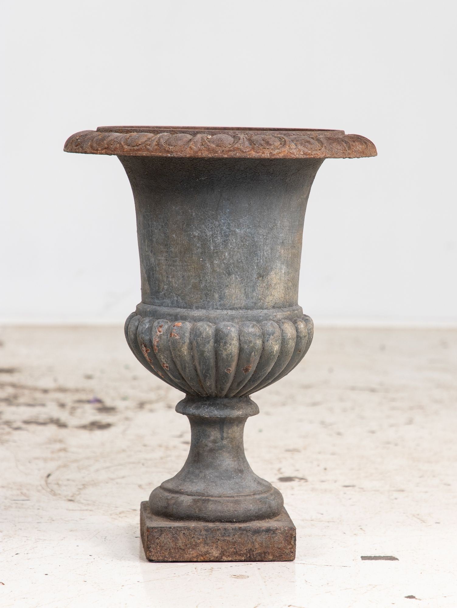 Pair Cast Iron Neoclassical Urns, France Mid 20th C.