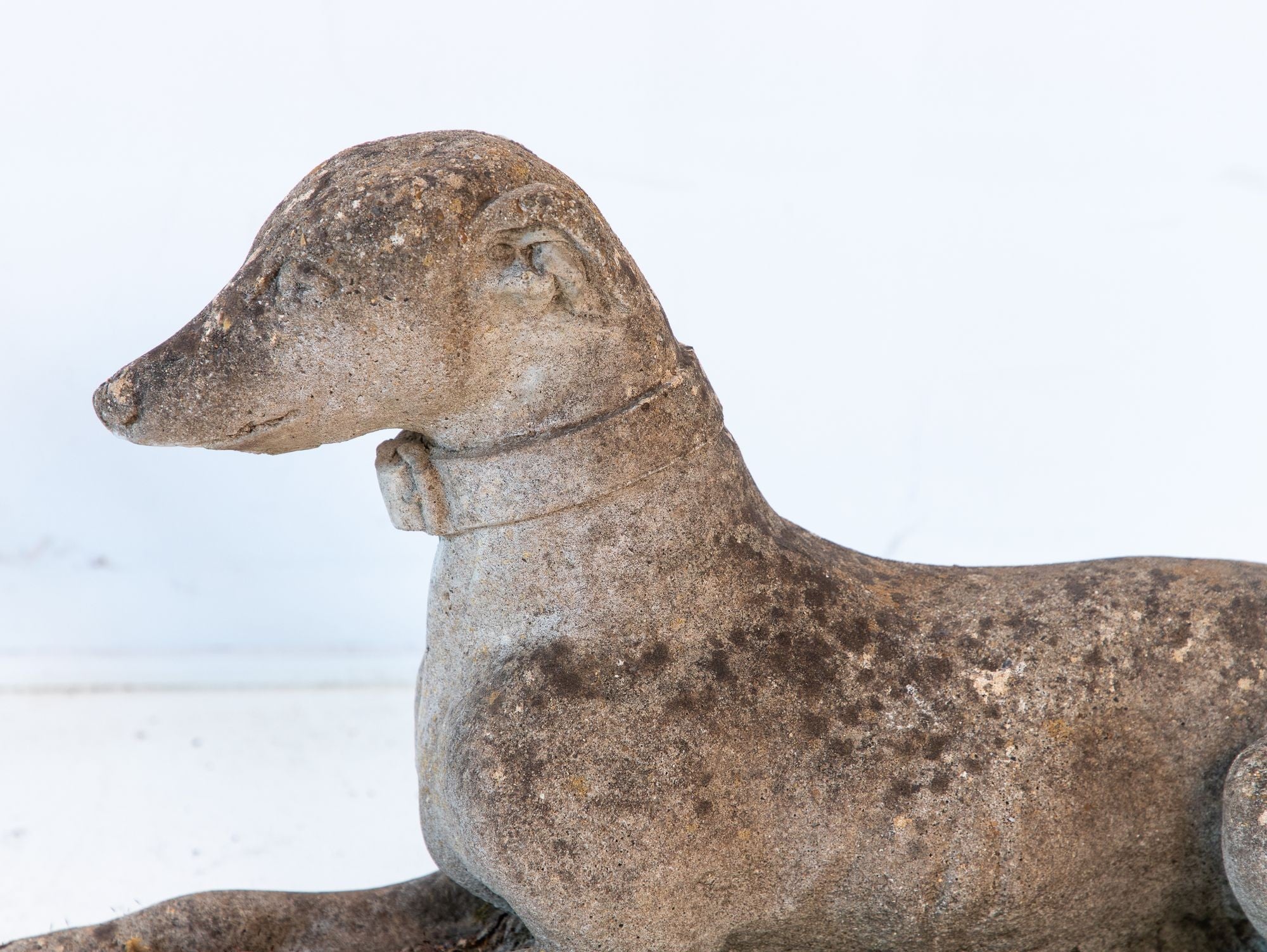 Mid 20th Century English Reconstituted Stone Whippet or Greyhound Dog