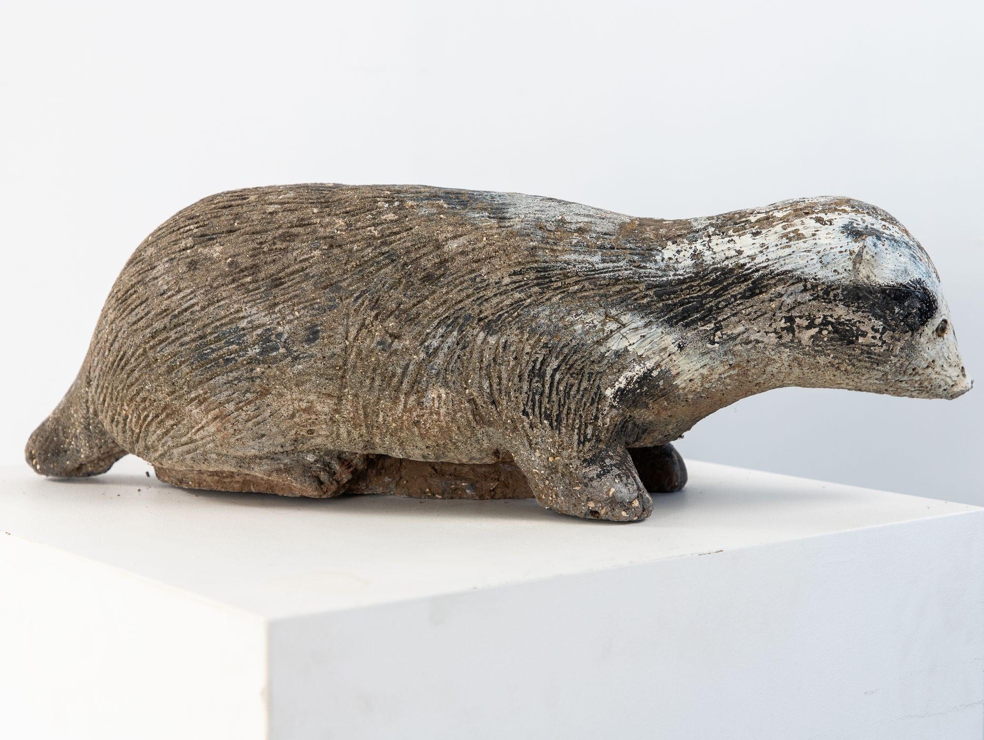 Reconstituted Stone Badger Garden Ornament, England 1960s