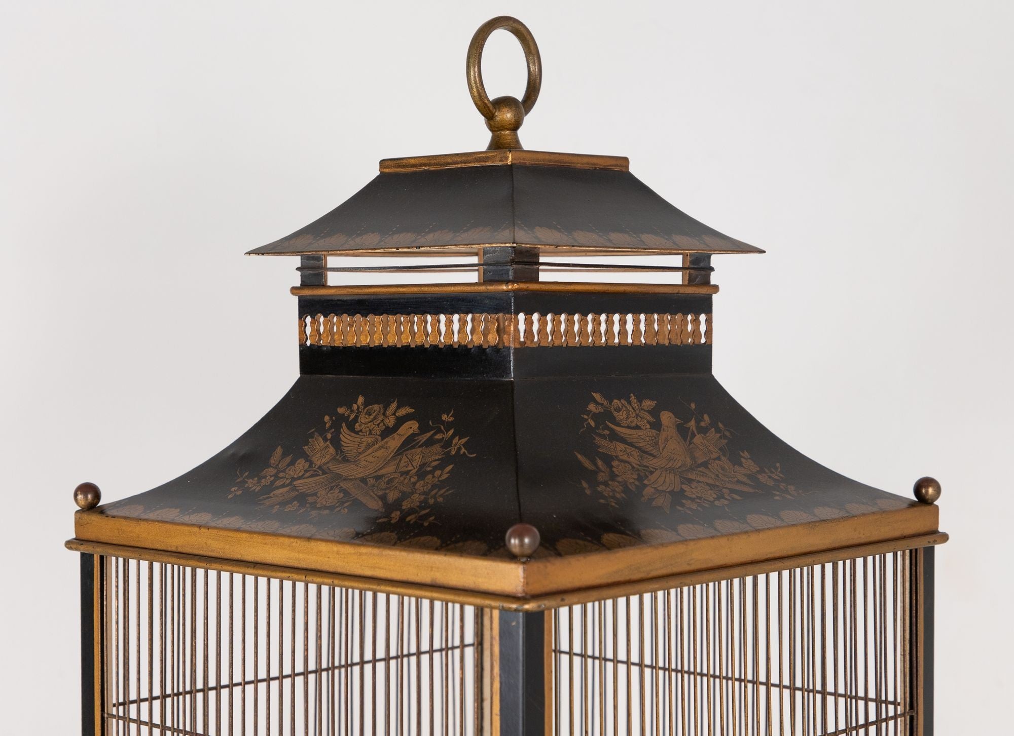 Regency Style Tole Birdcage on Stand, USA, 20th Century