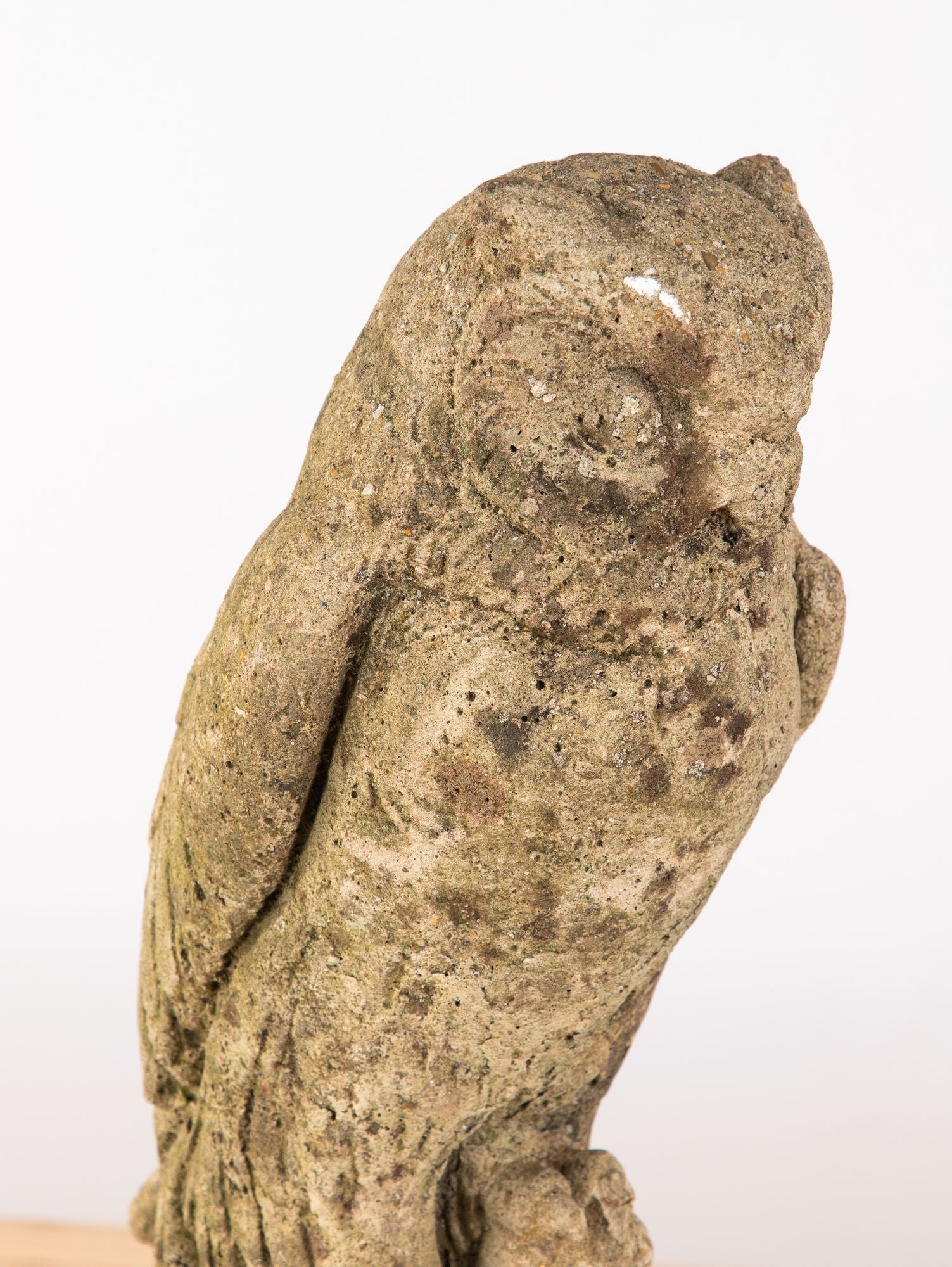 Vintage Stone Horned Owl Garden Ornament, USA Mid 20th C.