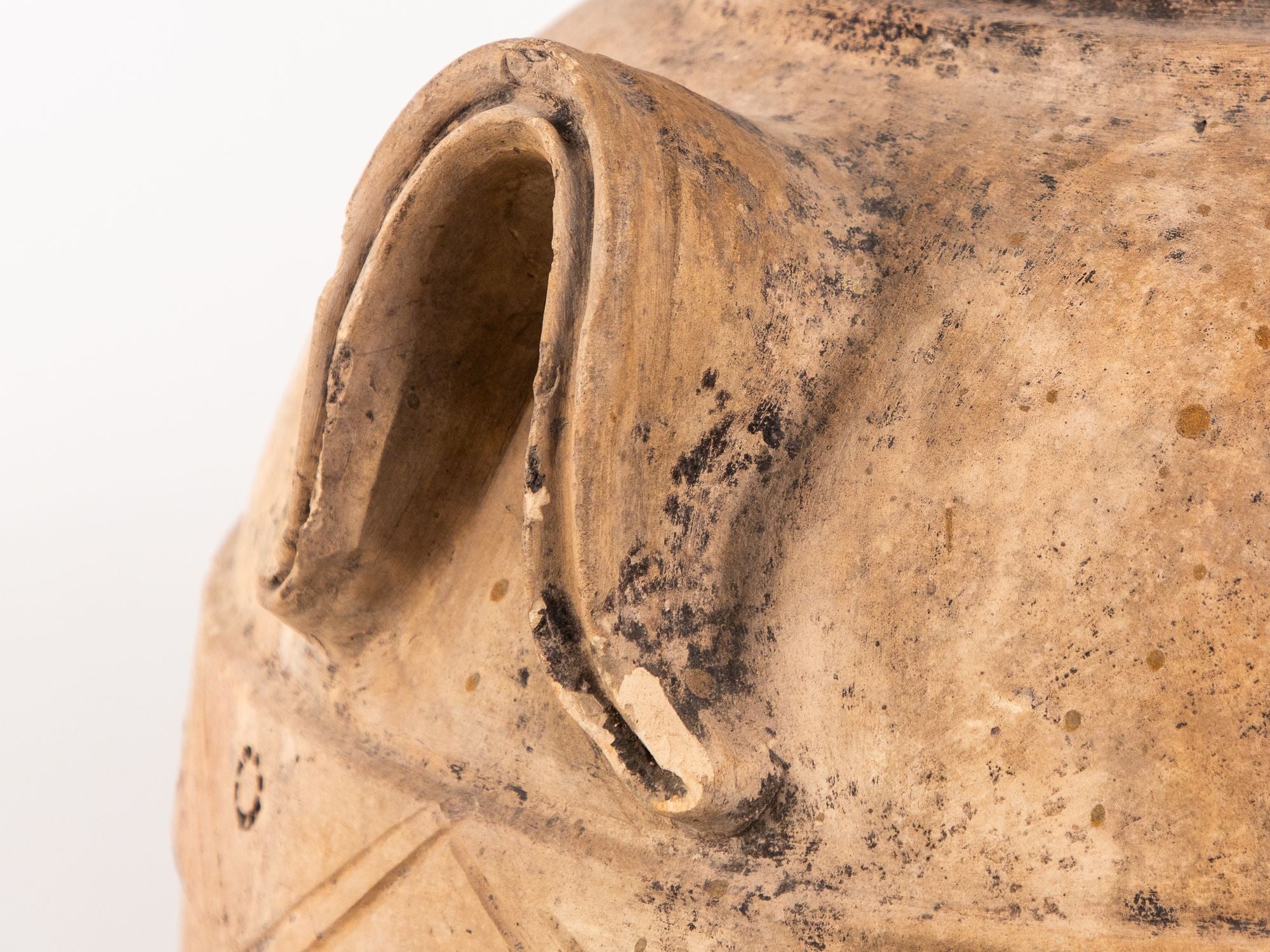 Large Mediterranean Terracotta Olive Jar with Two Handles, Mid-20th Century