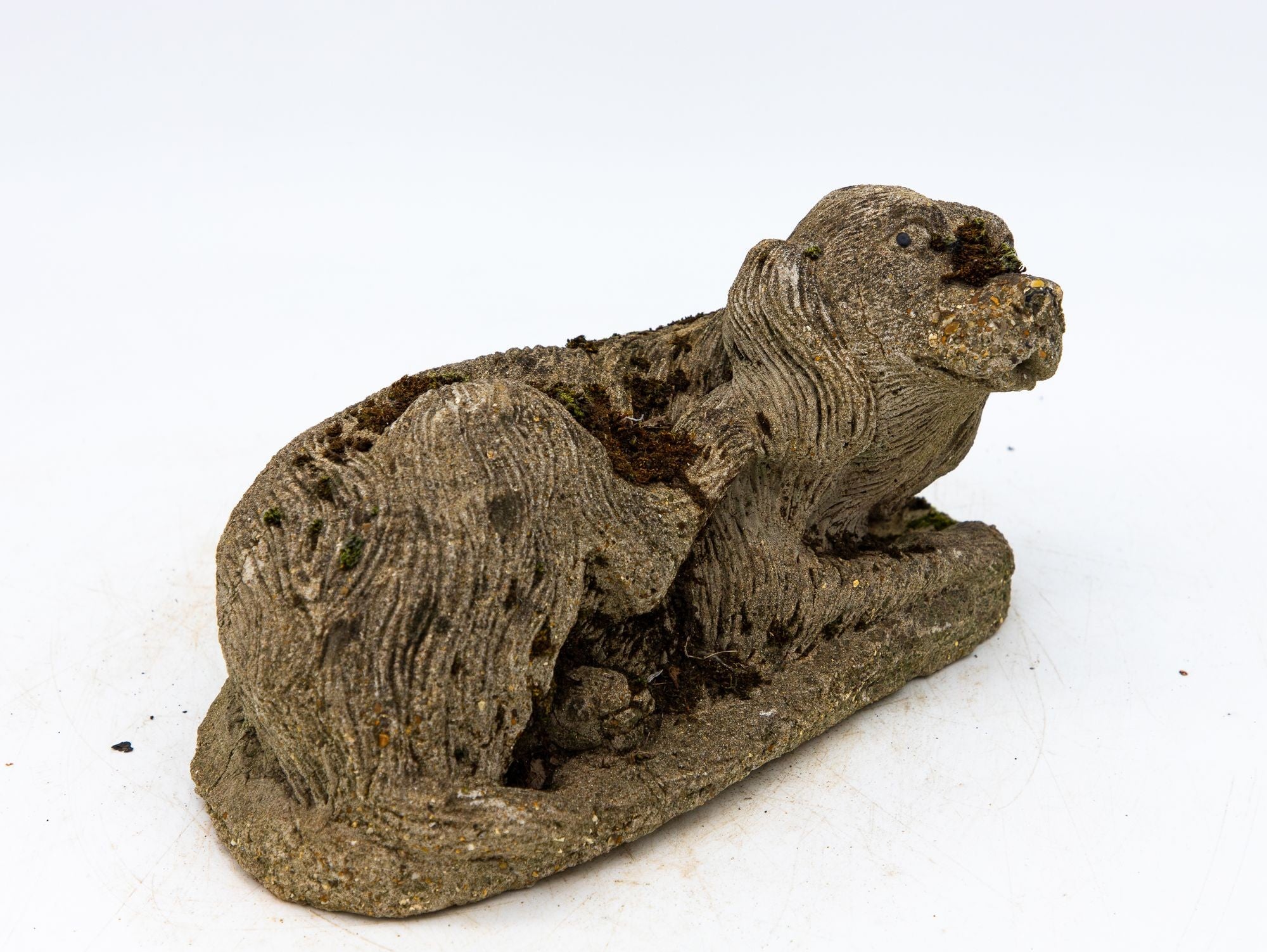 Reconstituted Stone Dog Spaniel Garden Ornament, England 20th Century