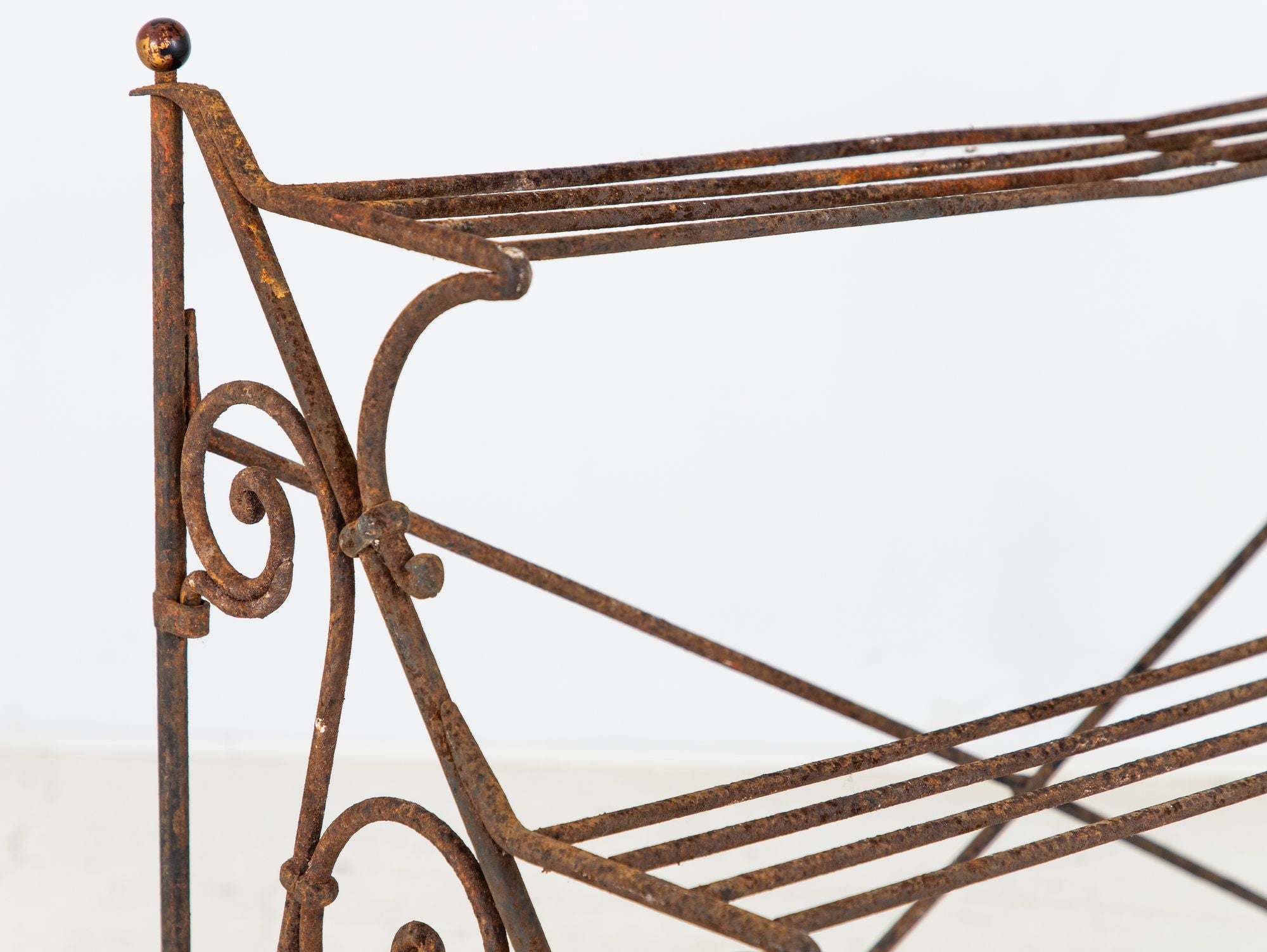 Scrollwork Four Tier Iron Plant Stand or Etagere, England Mid 20th Century