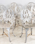 Pair White Painted Swan Back Aluminum Garden Armchairs, Sweden 1960s