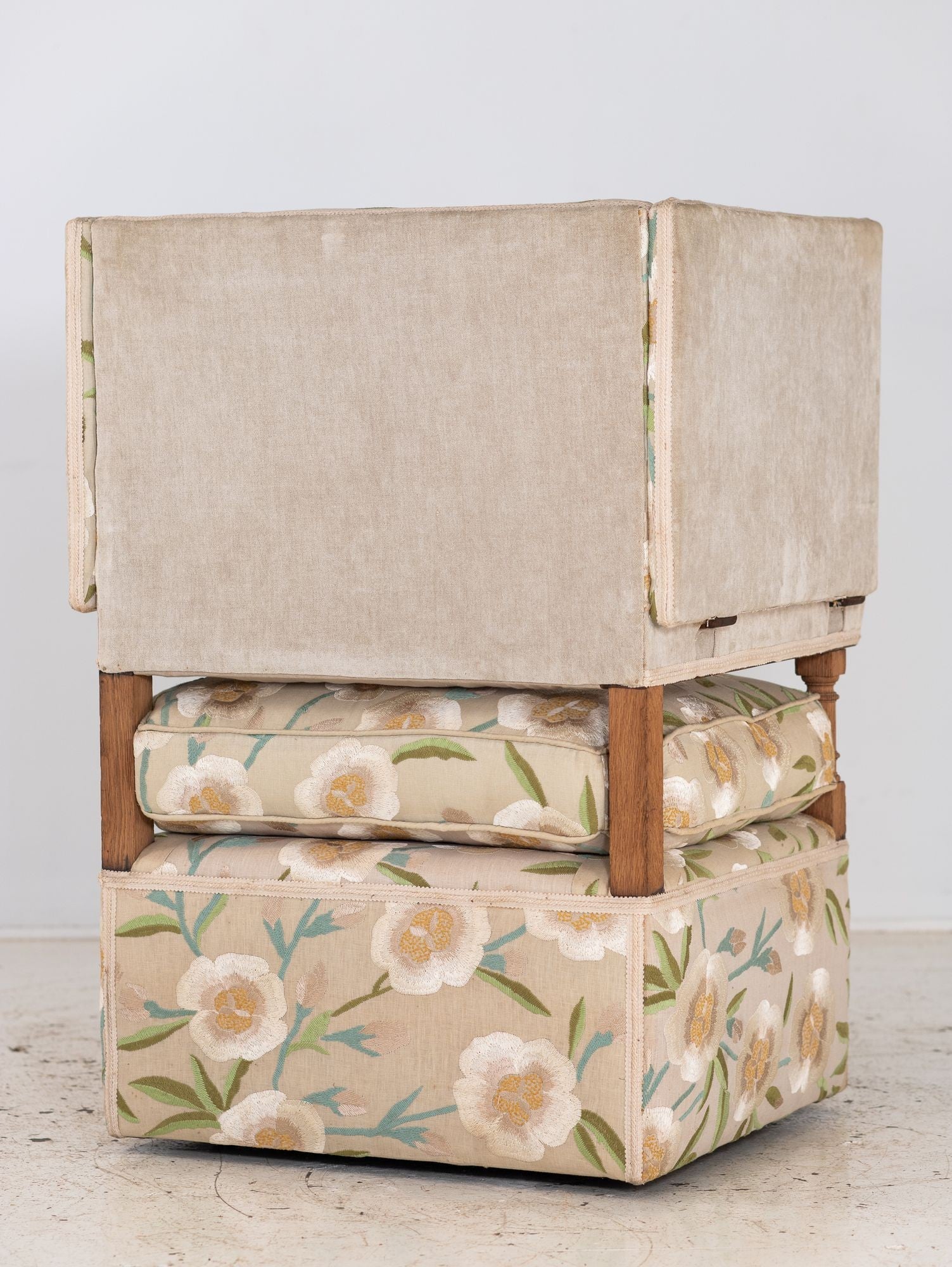 Upholstered Knowle Style Armchair, England Early 20th C.