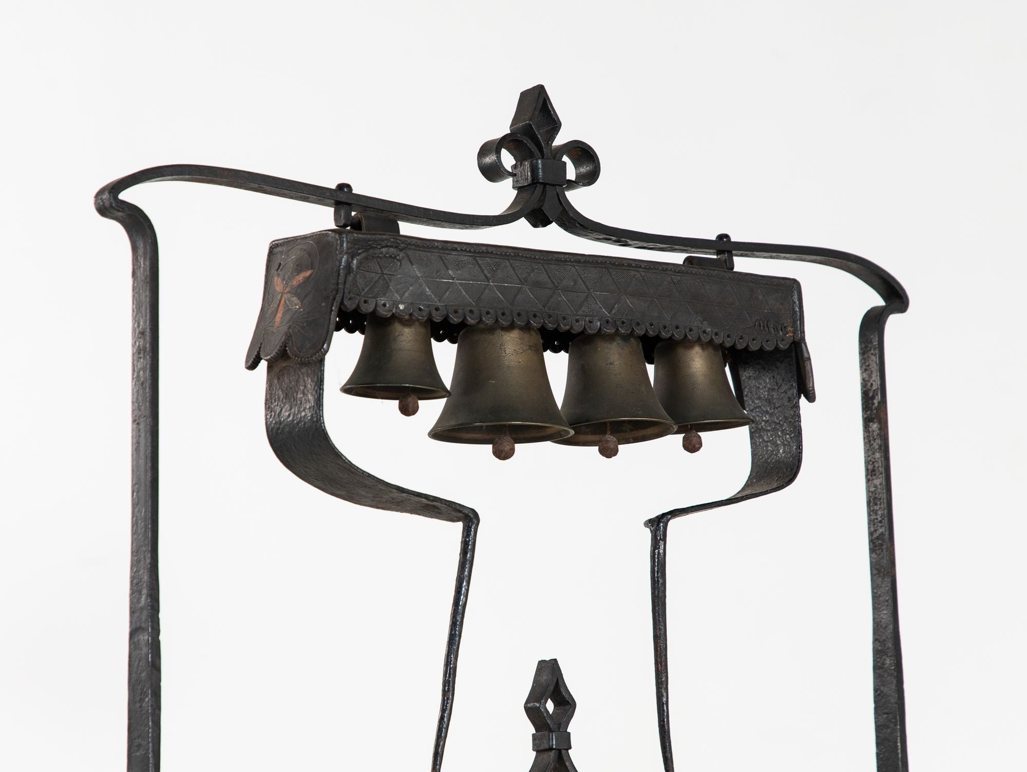 Wrought Iron Latten Bell Stand, Three Tier, English Late 19th C.