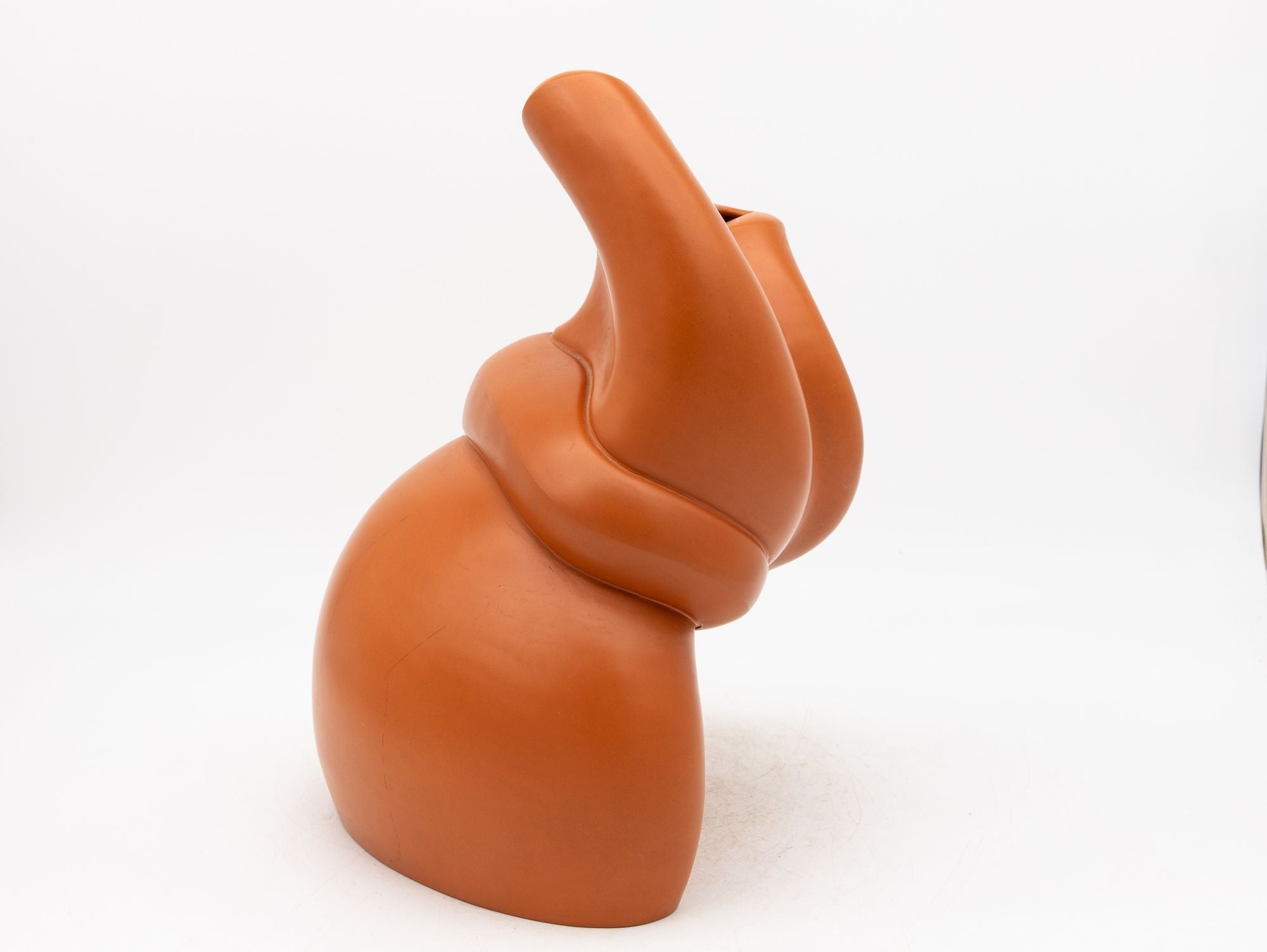 Modern Sculptural Terracotta Vase, England 1980s