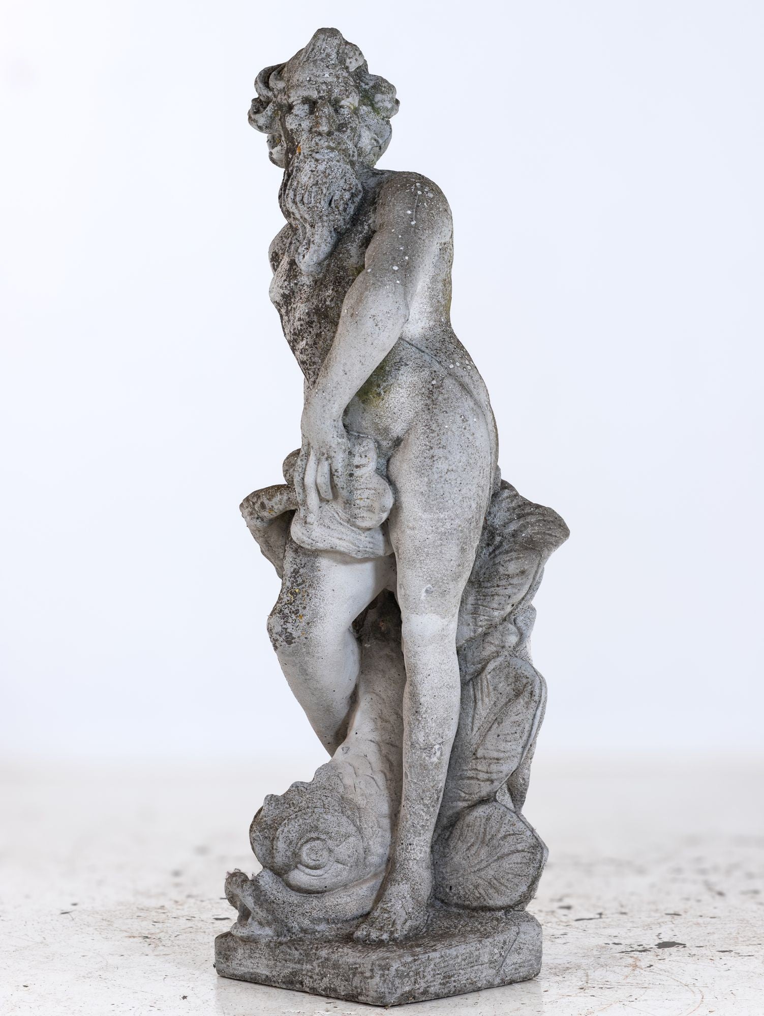 Limestone Garden Figure of Standing Neptune or Poseidon, Denmark circa 1930–50