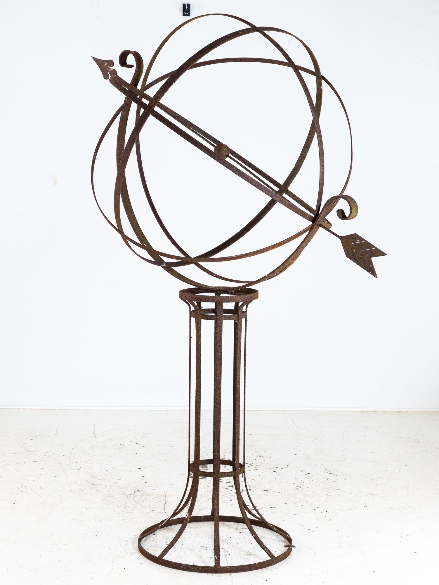 English Mid-20th Century Iron Armillary Sphere on Stand
