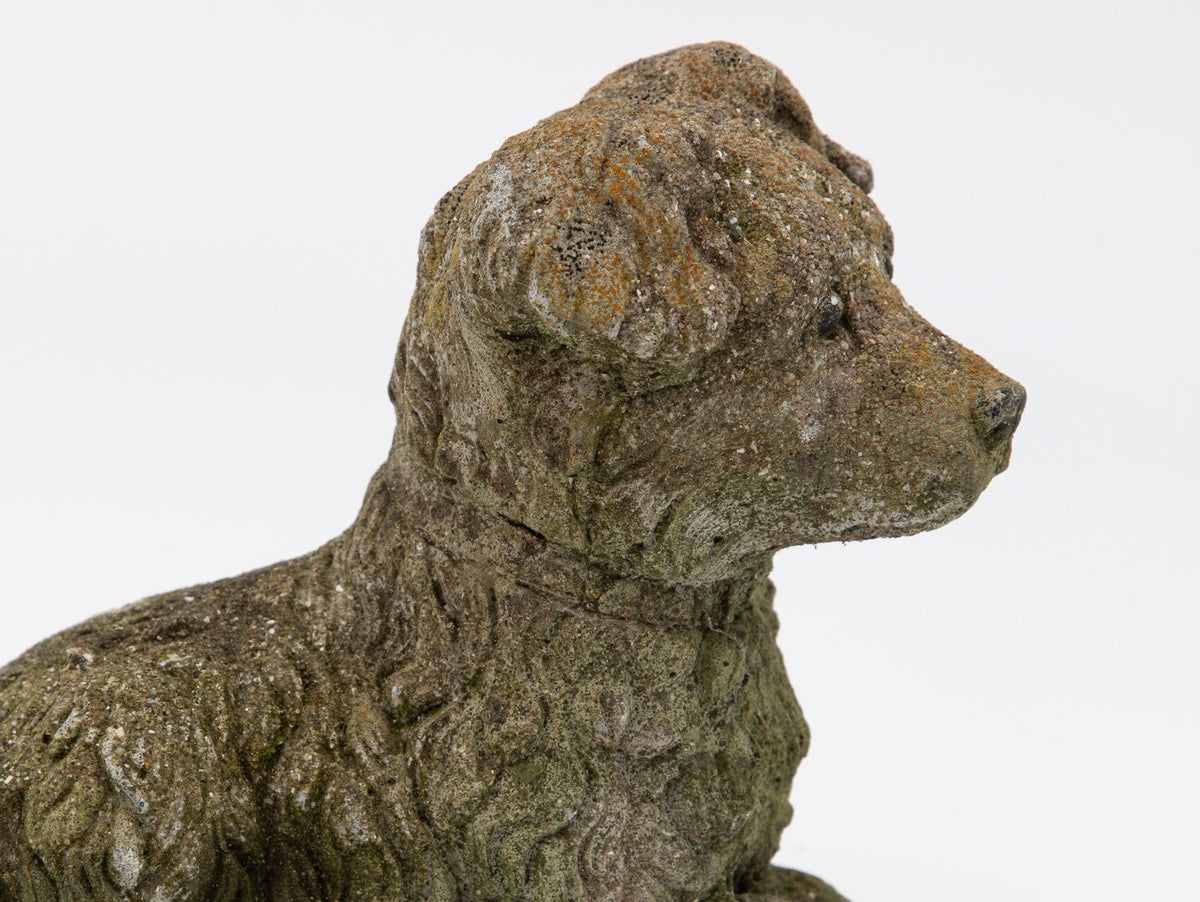 Vintage Reconstituted Stone Dog Terrier, English Mid 20th C.