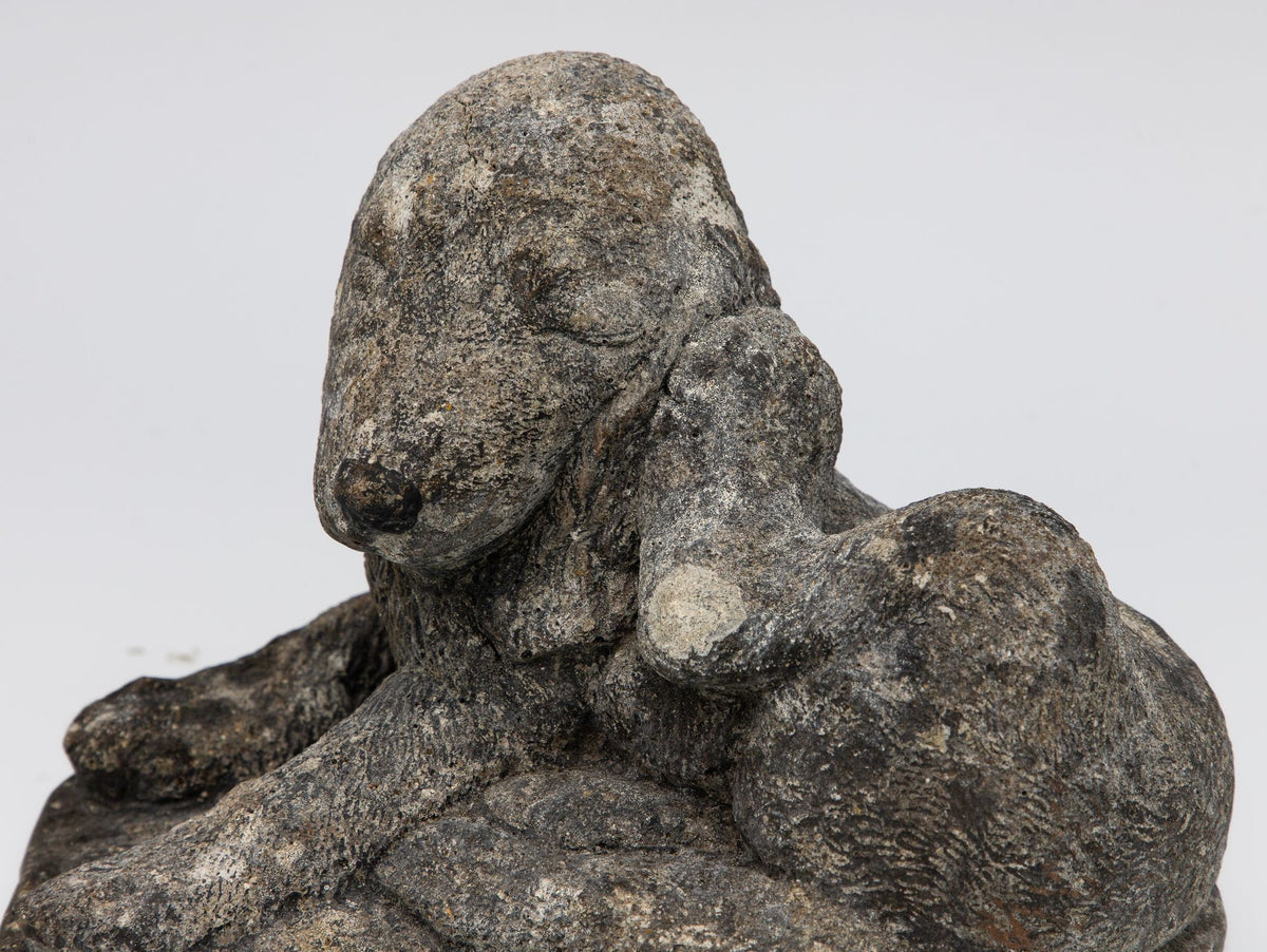 Reconstituted Stone Dog Spaniel Garden Ornament, England 20th Century