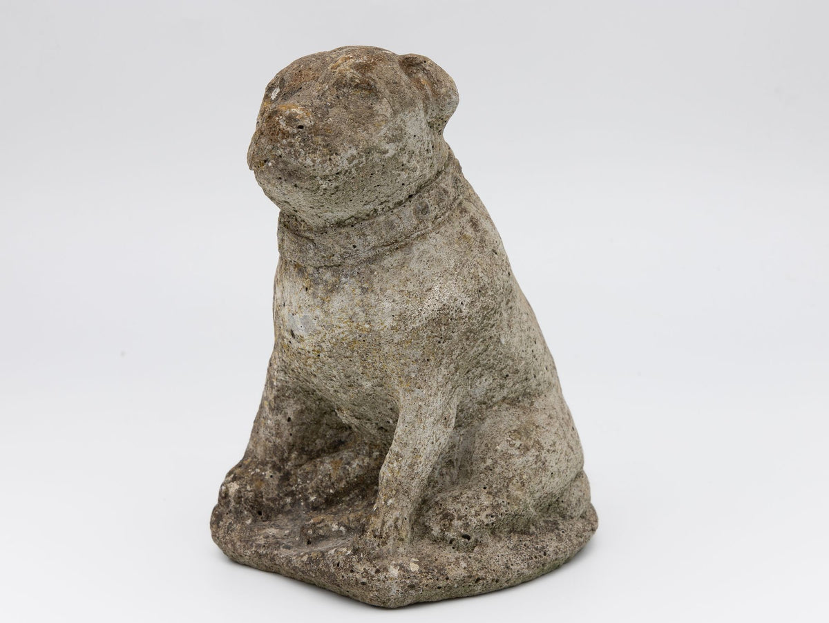 Composite Stone Bull Dog Garden Ornament, England 1970s