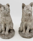 Vintage Reconstituted Stone Cat Garden Statue, English 1970s