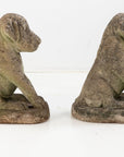 Pair of Composite Stone Boxer Dog Garden Statues, England 1960s