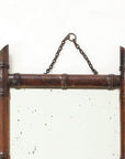 Small Faux Bamboo Carved Frame Mirror, England 1940s