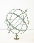 Celadon Painted English Mid-20th Century Iron Armillary