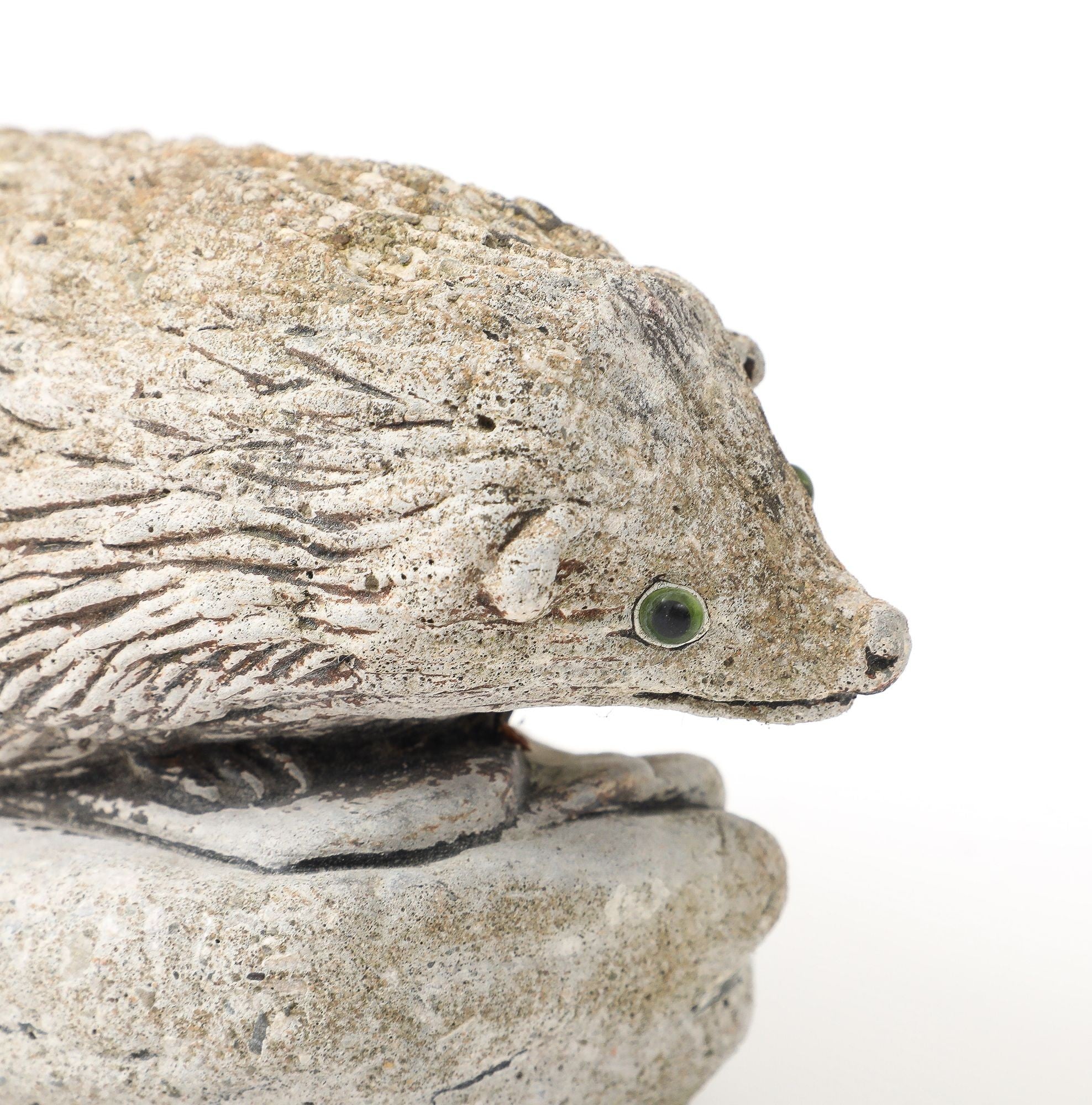 Reconstituted Stone Hedgehog Garden Ornament, 20th Century