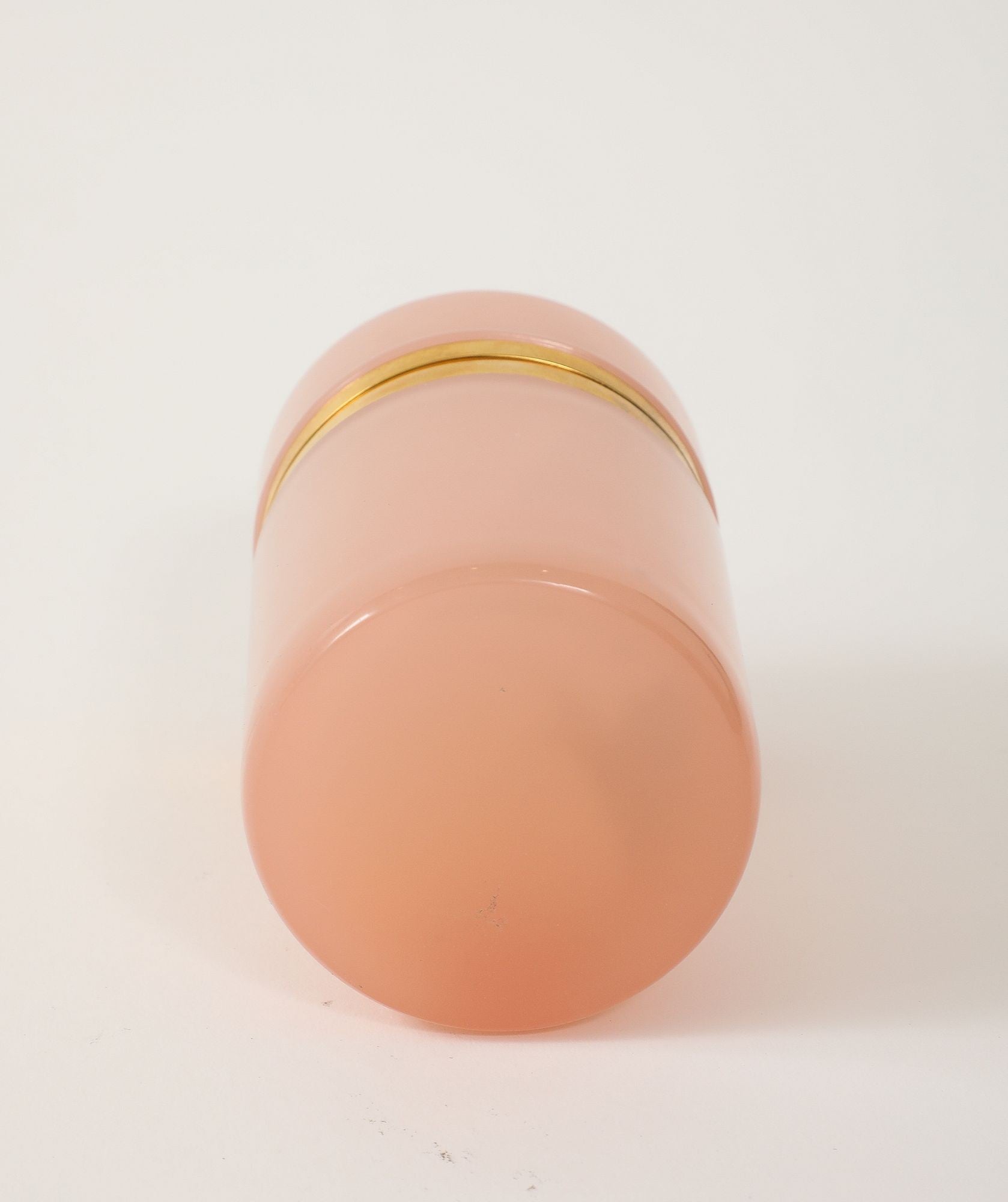 Antique French Pink Cylindrical Opaline Box, Early 20th C.