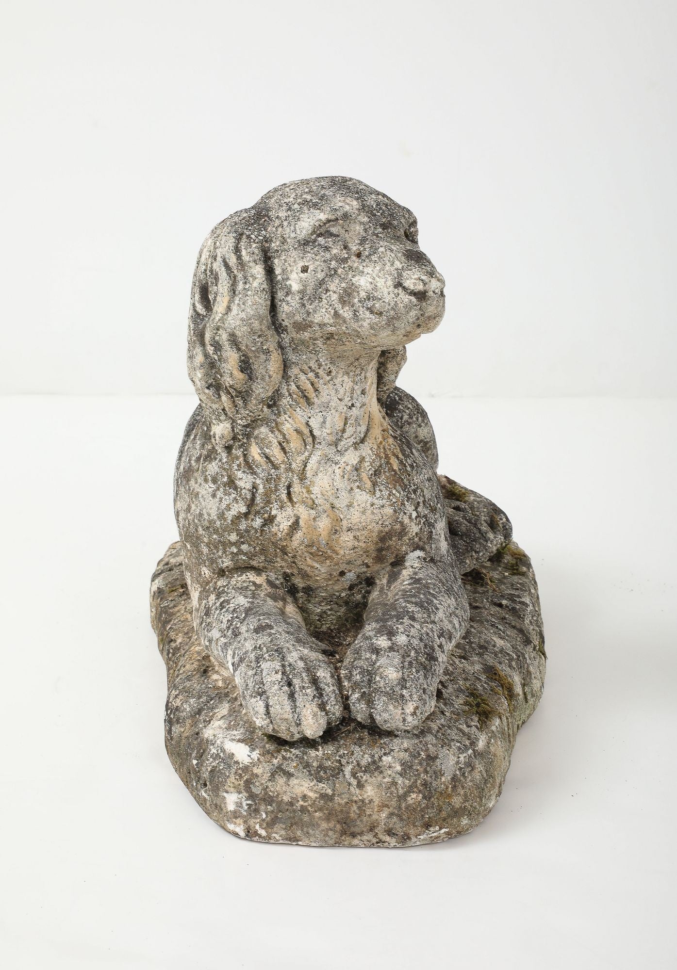 Reconstituted Stone Dog Spaniel Garden Ornament, England 20th Century