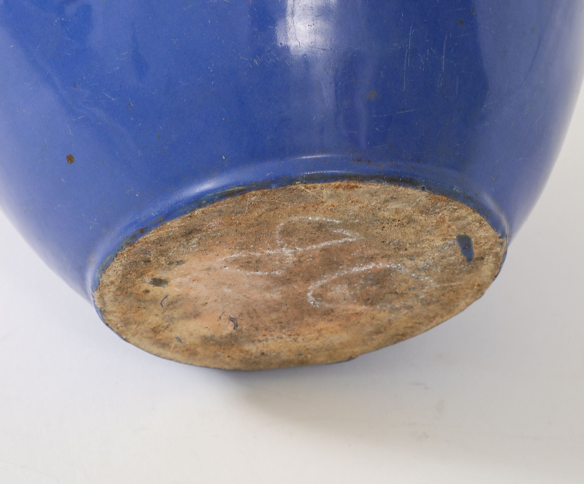 Blue Pottery Urn with Handles, France mid 20th C.