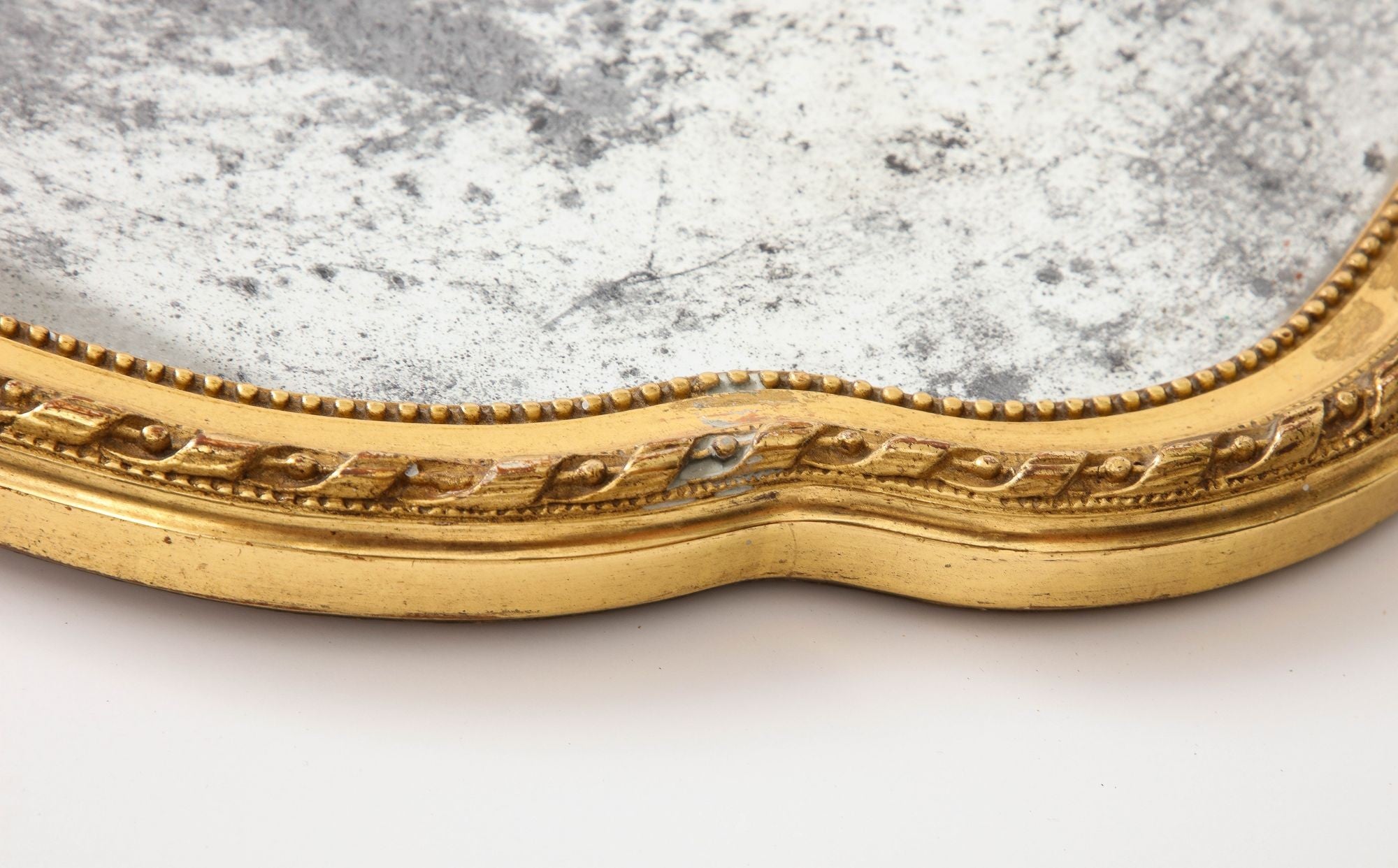 19th Century French Giltwood Mirror with Bow Crown