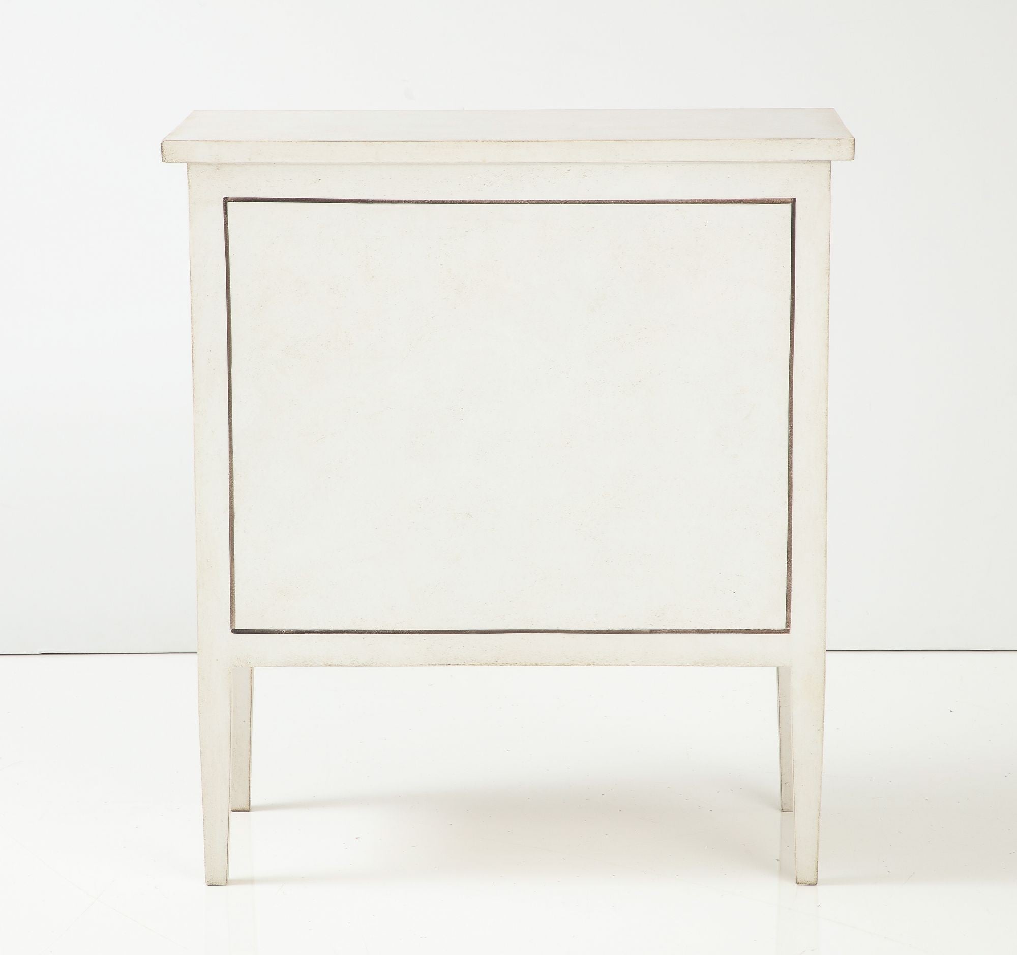 Handpainted Ivory and Gold Trompe l&#39;oeil Cabinet or Nightstand, 21st C.