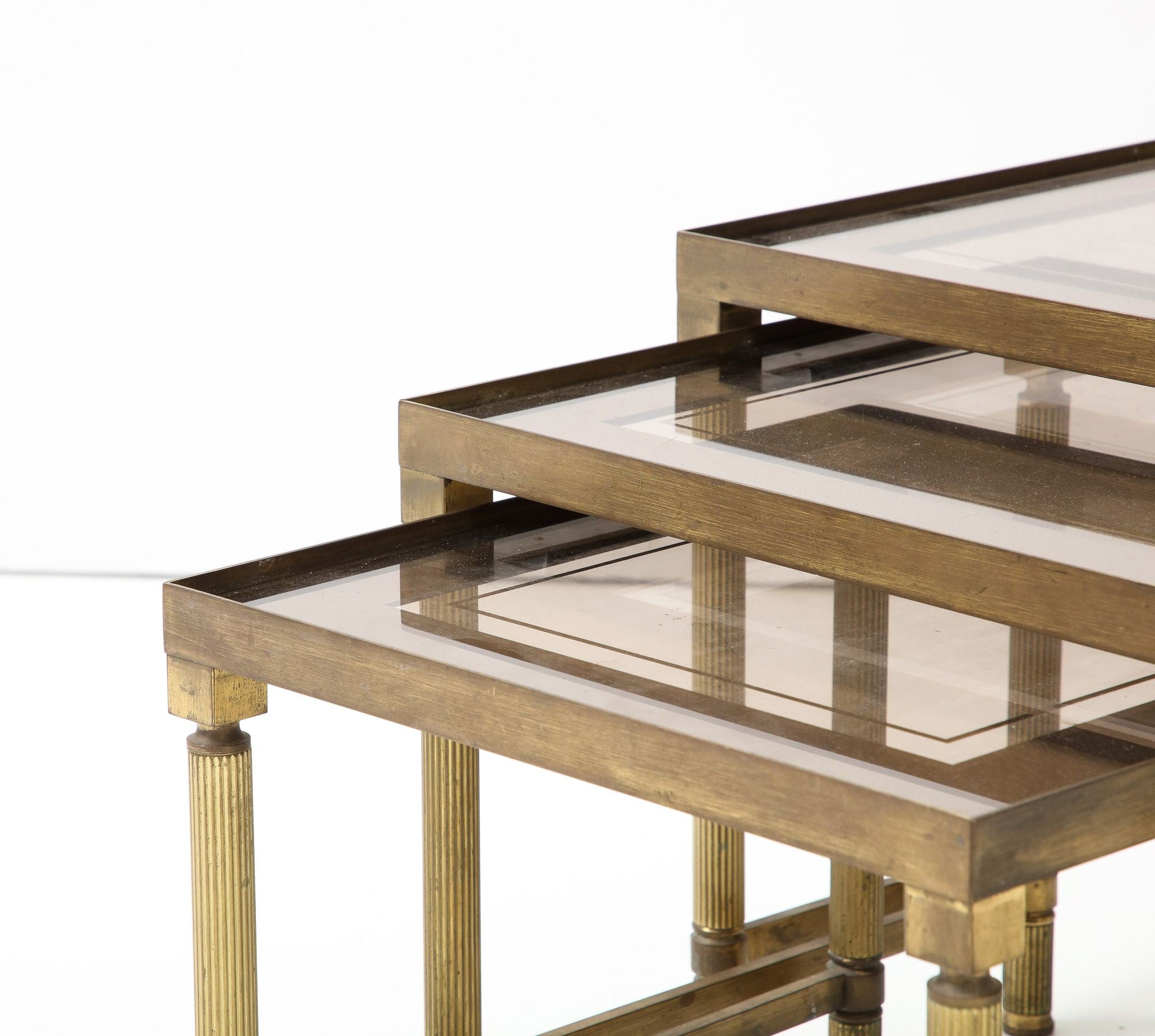 Maison Bagues Trio of Nesting Tables, France Mid 20th Century