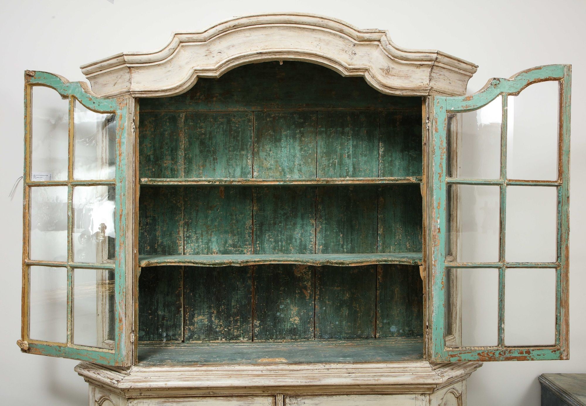 Early 19th century Swedish Vitrine White Painted Pine