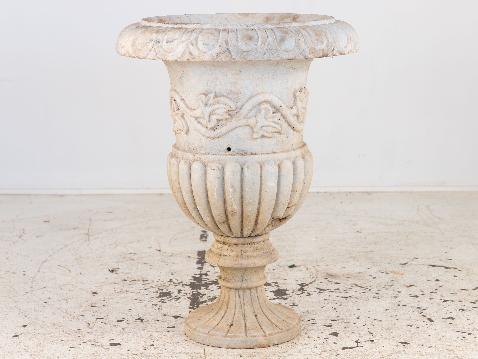 Carved Neoclassical Marble Urn, Italy Early 20th C.