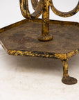 Spanish Gilt Iron Triple Candlestick or Stand, 1950s