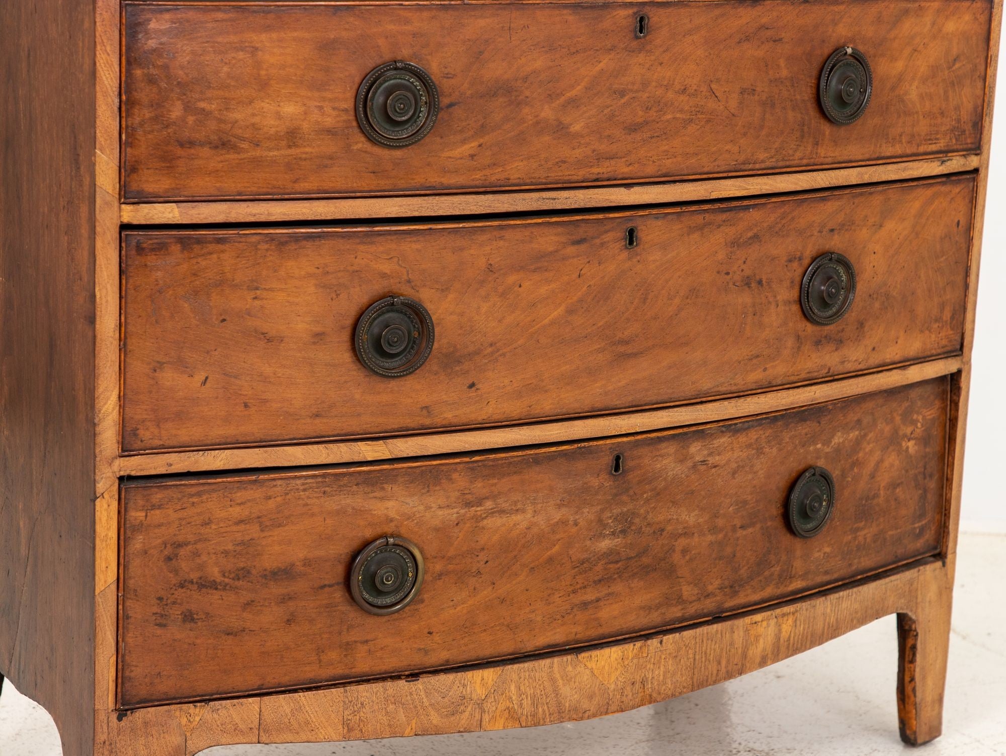 English Bowfront Chest of Drawers, Late 19th Century